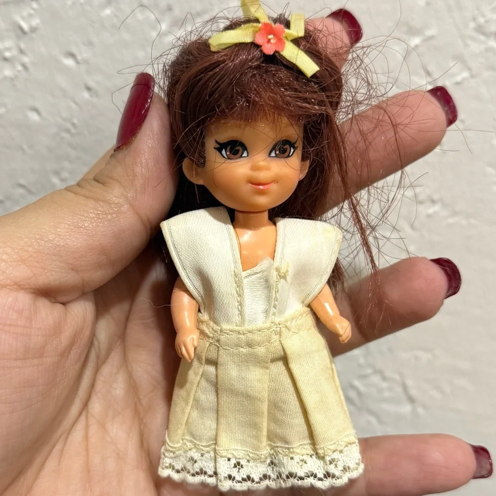 1965 & 1967 Vintage Mattel's Little Kiddle Dolls lot of 2 brown eyes cat eye